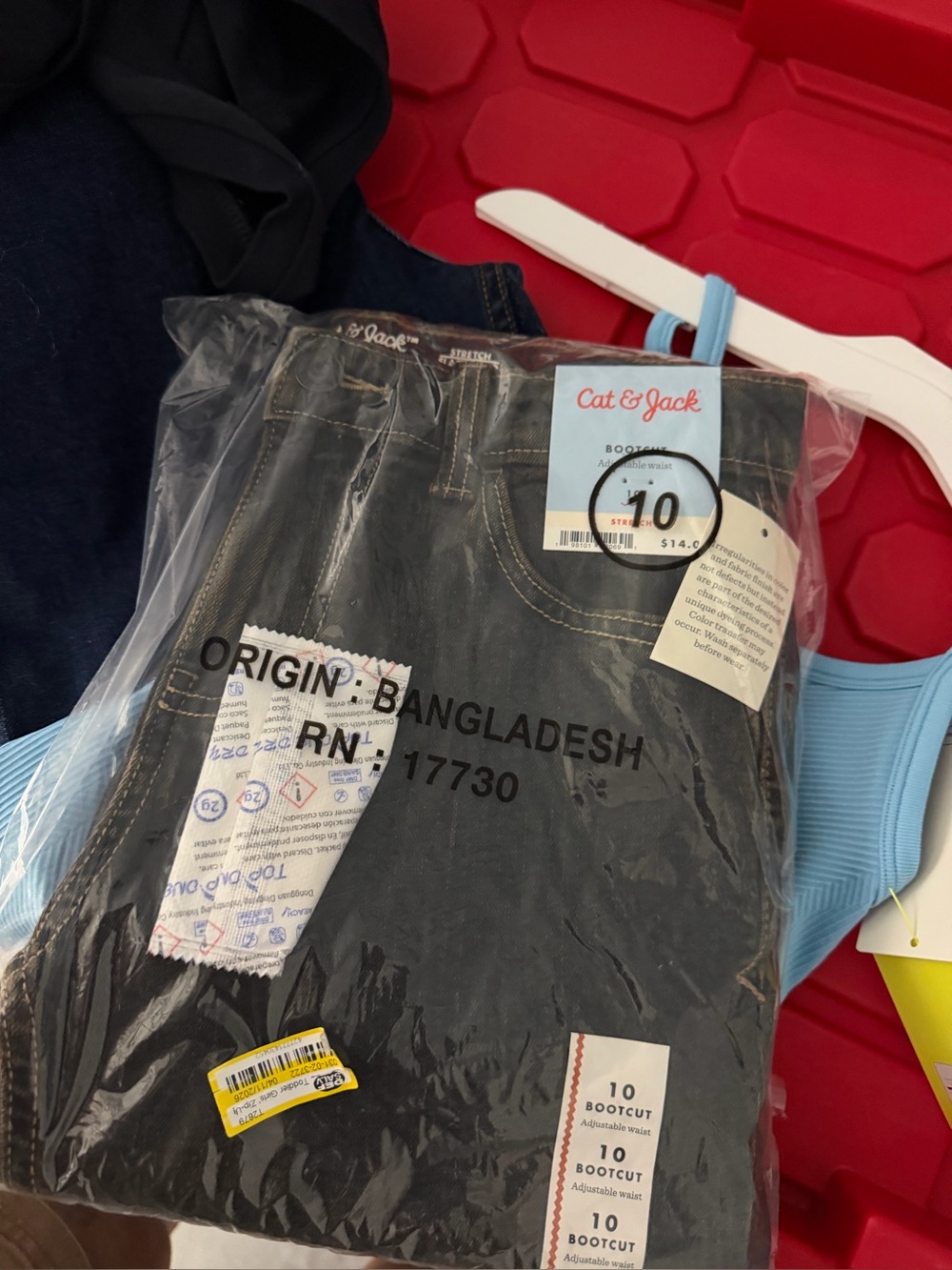 Cat & Jack boys Black Bootcut Jeans - Size 10 new in package